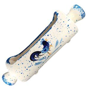 Vintage Rooster Cracker Tray Los Angeles Potteries Blue Stipple Rare HTF READ